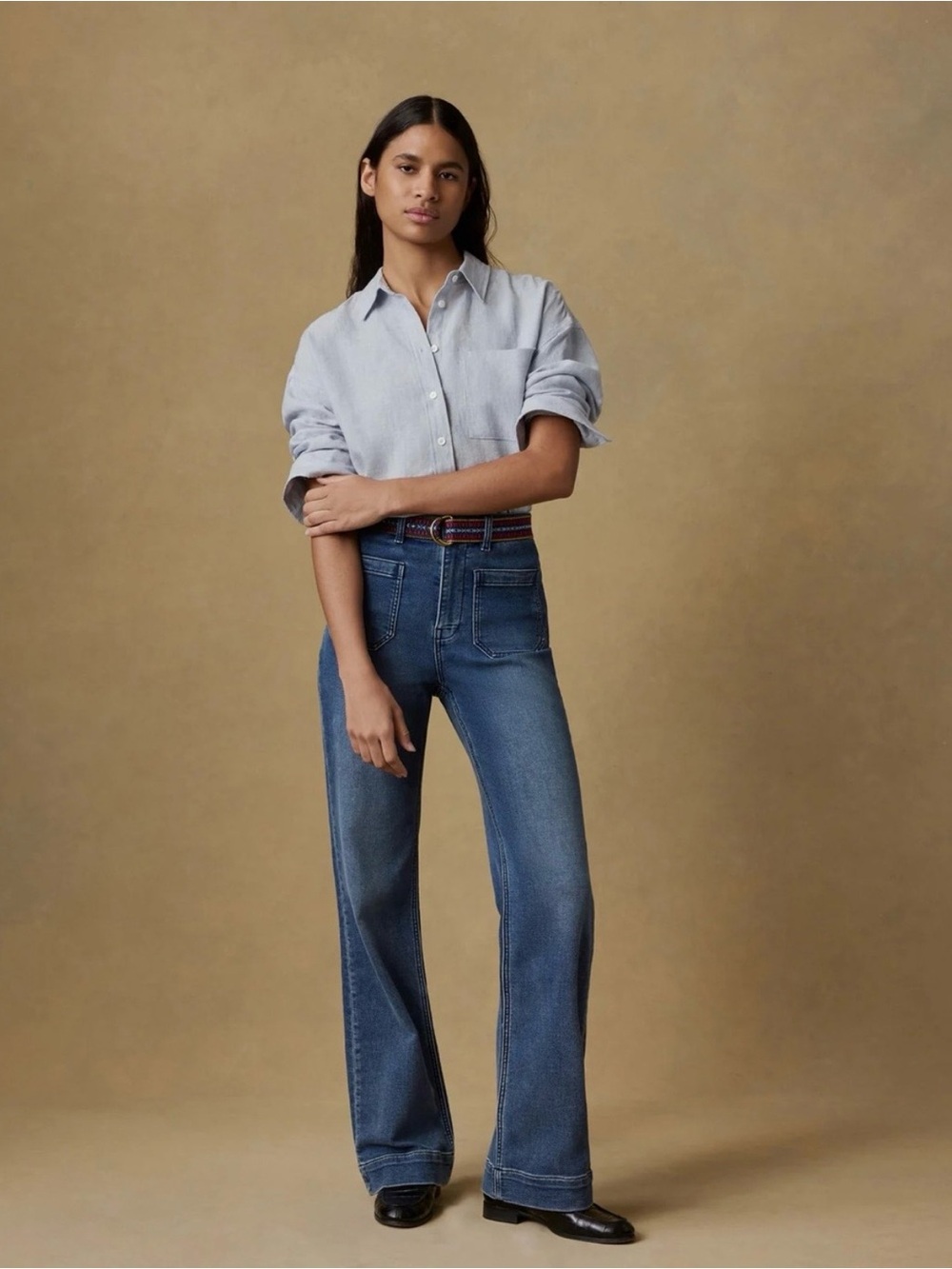 Faherty Stretch Terry Patch Pocket Pant Jeans Riverton Wash Size 33 NWOT